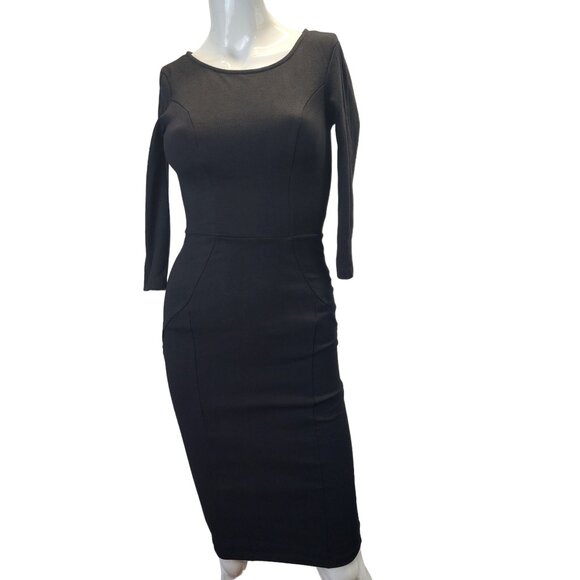 Unique Vintage Black Bodycon Dress XS NWT - Picture 1 of 16